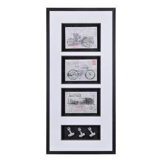 Elias Munoz Vintage Transportation Ii Hand painted Canvas Art (MediumSubject ContemporaryFrame BlackMatte Black and whiteImage dimensions 22 inches wide x 47 inches highOuter dimensions 22 inches wide x 47 inches high )