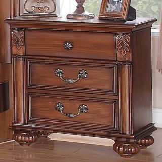 Berkley 3 drawer Nightstand (Hardwood solids/ pine veneersSet includes One (1) night standFinish Warm pineFeatures 3 spacious drawers with felt lining in the top drawerFull extension side glides with built in drawer stopsDust proofing under bottom drawe