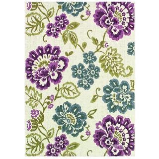 Dolce Tivoli/ Ivory multi Power Loomed Area Rug (81 X 112) (IvorySecondary colors Blue, Denim, Fern, Golden Moss, Green, Lavender, Pink Carnation, RedPattern FloralTip We recommend the use of a non skid pad to keep the rug in place on smooth surfaces.A