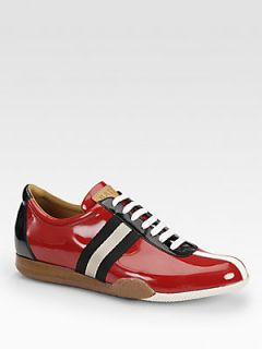 Bally Freenew Patent Leather Sneakers   Red  Bally Shoes