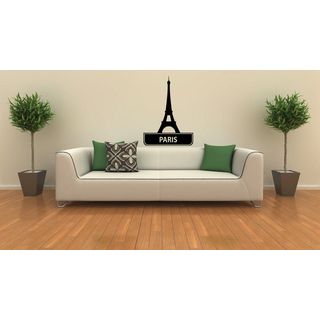 Paris Eiffel Tower Sights Cities Of The World Vinyl Wall Decal (Glossy blackEasy to applyDimensions 25 inches wide x 35 inches long )