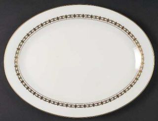 Mikasa Eterne 14 Oval Serving Platter, Fine China Dinnerware   Bone China, Gold