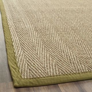 Hand woven Sisal Natural/ Olive Seagrass Runner (26 X 8)