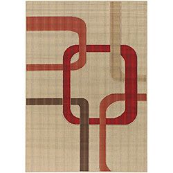 Two piece Indoor/outdoor Ivory Mandara Rug (36 X 56) (IvoryPattern GeometricMeasures 0.25 inch thickTip We recommend the use of a non skid pad to keep the rug in place on smooth surfaces.All rug sizes are approximate. Due to the difference of monitor co