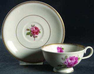 Manor House (USA) Manor Rose Gold Footed Cup & Saucer Set, Fine China Dinnerware