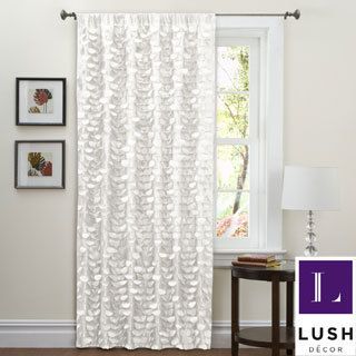 Lush Decor White 84 inch Lilian Curtain Panel