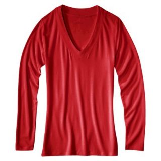 Womens Favorite Long Sleeve V Neck Tee   Wowzer Red   XXL