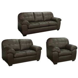 Isabella Chocolate Brown Italian Leather Sofa, Loveseat And Chair
