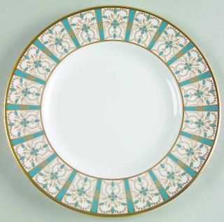 Minton Basilica Salad Plate, Fine China Dinnerware   Turquoise & Gold Decor, Gol