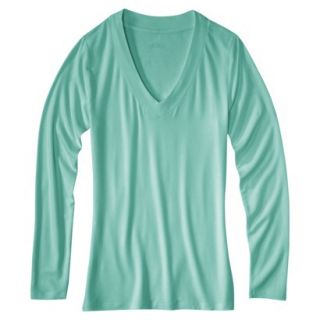 Womens Favorite Long Sleeve V Neck Tee   Sunglow Green   L