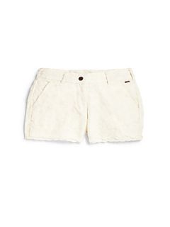 Scotch Shrunk Girls Embroidered Shorts   Off White