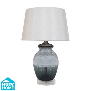 Hgtv Home Grey Smoked And Frosted Glass Table Lamp