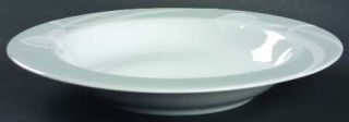 Mikasa Classic Flair Gray Large Rim Soup Bowl, Fine China Dinnerware   White Emb