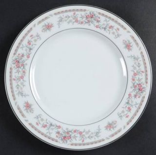 Jepcor Regency Salad Plate, Fine China Dinnerware   Pink&Gray Floral, Blue&Green