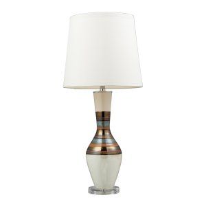Dimond Lighting DMD D2258 Lamoine Ceramic Table Lamp with a White Textured Linen