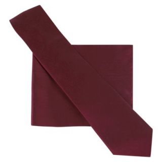 City of London Mens Tie and Pocket Square Set   Red Wine