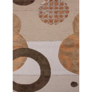 Hand tufted Modern Geometric Wool/ Silk Rug (8 X 11)