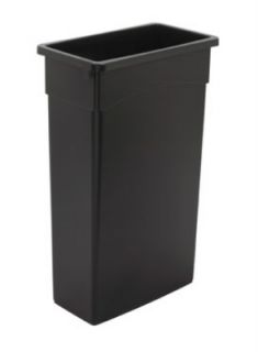 Continental Commercial 23 Gallon General Purpose Waste Container, Polyethylene, Black