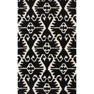 Safavieh Handmade Wyndham Black/ Ivory Wool Rug (6 X 9)