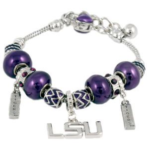 LSU Tigers Beaded Bracelet