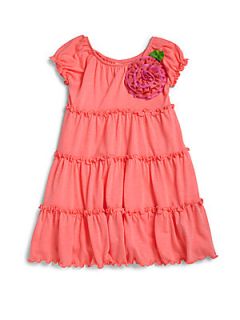Love U Lots Toddlers & Little Girls Tiered Coverup   Coral