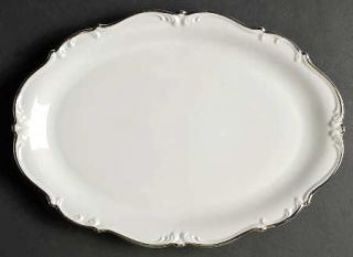 Tirschenreuth Normandy 13 Oval Serving Platter, Fine China Dinnerware   Embosse