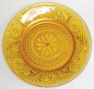 Tiara Sandwich Amber (Collection) Tiara Crystl Luncheon Plate   Pressed Sandwich