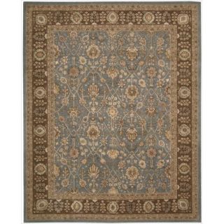 Nourison 3000 Hand tufted Blue Wool Rug (86 X 116)