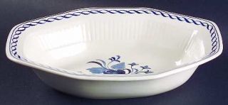 Adams China Baltic Blue (Newer,White) 9 Oval Vegetable Bowl, Fine China Dinnerw