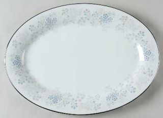 Noritake Concert 14 Oval Serving Platter, Fine China Dinnerware   Light Blue Fl