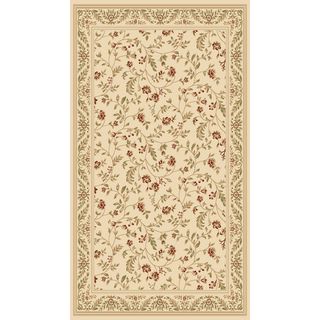 Cream Floral Rug (53 X 74)