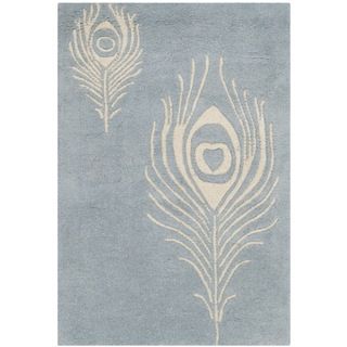 Safavieh Handmade Soho Light Blue/ Ivory New Zealand Wool/ Viscose Rug (2 X 3)