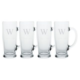 Personalized Monogram Craft Beer Mug Set of 4   W