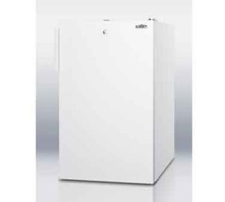 Summit Refrigeration 20 in Undercounter Refrigerator Freezer w/ Manual Defrost & Lock, White, 4.1 cu ft, ADA