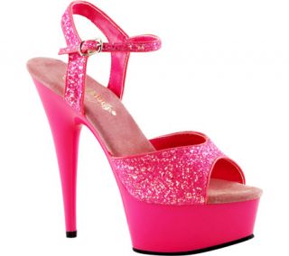 Womens Pleaser Delight 609UVG   Neon Hot Pink PVC High Heels