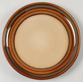Sango Flair Brown Salad Plate, Fine China Dinnerware   Multicolor Bands On Brown