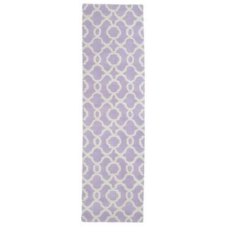 Cosmopolitan Trellis Lilac/ Ivory Hand tufted Wool Rug (23 X 8)