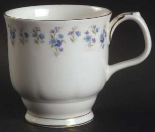 Royal Albert Memory Lane Mug, Fine China Dinnerware   Blue Flower Sprigs, Scallo