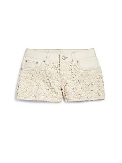 Ralph Lauren Girls Lace Pocket Denim Shorts   Tearose
