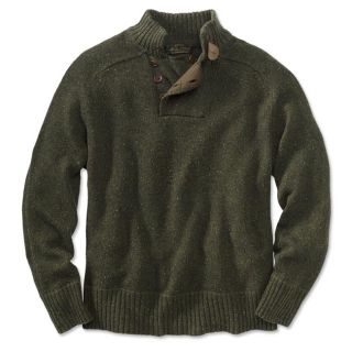 Merino/Cashmere Donegal Sweater, Olive, X Large