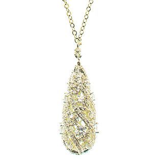CZ by Kenneth Jay Lane Gold Tone Egg Pendant, Womens