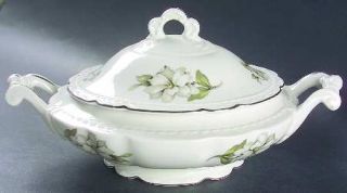 Embassy (American) Silver Gardenia Oval Covered Vegetable, Fine China Dinnerware