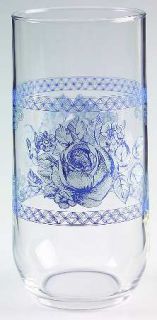 Arcopal Honorine 16 Oz Glassware Tumbler, Fine China Dinnerware   Blue Floral,Ba