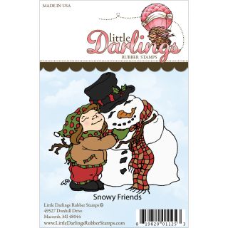 Little Darlings Unmounted Rubber Stamp snowy Friends