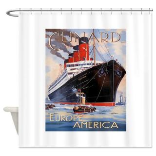  Cunard Line   SS Aquitania Shower Curtain  Use code FREECART at Checkout
