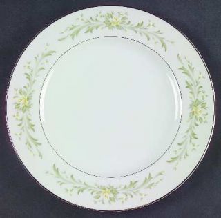 Grace Rhapsody Salad Plate, Fine China Dinnerware   Yellow Flowers, Green Scroll
