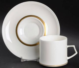 Mikasa Avantique Flat Cup & Saucer Set, Fine China Dinnerware   Inner Gold Line,