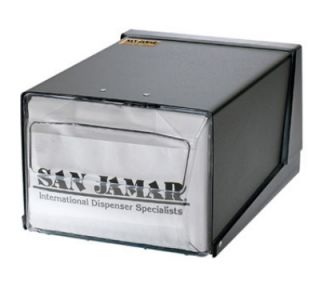 San Jamar Napkin Dispenser, Counter Top, 300 Fullfold Napkins, Black w/ Clear Faceplate
