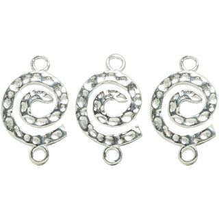 Metal Findings Silver plated Spiral Connectors (pack Of 4)