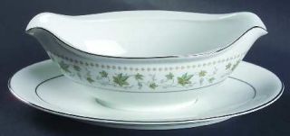 Rose (Japan) Springtime Gravy Boat with Attached Underplate, Fine China Dinnerwa
